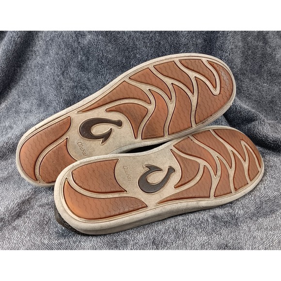 Olukai Alapa Li Men\'s Slip On Shoes Dark Gray Textile Leather Size M10‎ main image 7